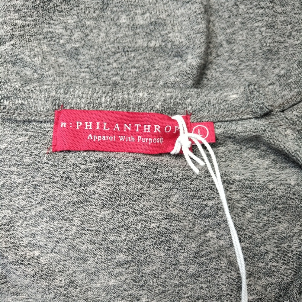 n: PHILANTHROPY Distressed😩 Heather Grey Tank - Picture 5 of 8